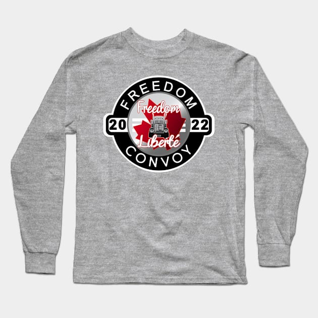 CONVOY TRUCKERS FOR FREEDOM -LIBERTE - FREEDOM CONVOY 2022 TRUCKERS RED Long Sleeve T-Shirt by KathyNoNoise